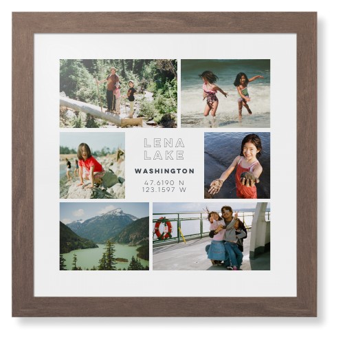 Modern Adventure Gallery Of Six Framed Print, Walnut, Contemporary, White, White, Single piece, 16x16, Multicolor