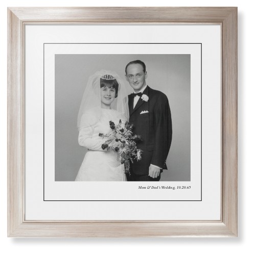 Modern Gallery of One Portrait Framed Print, Metallic, Modern, Black, White, Single piece, 16x16, Multicolor, multi