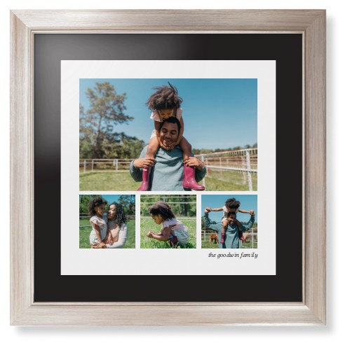 Modern Hero Gallery Of Four Portrait Framed Print, Metallic, Modern, Black, Black, Single piece, 16x16, Multicolor, multi