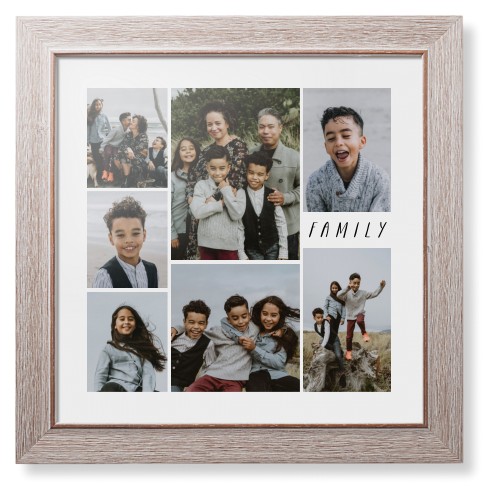 Rustic Picture Gallery Collage Of Seven Framed Print, Rustic, Modern, None, None, Single piece, 16x16, Multicolor
