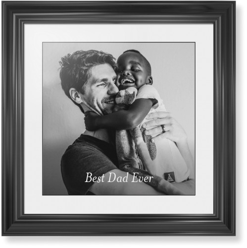 Gradient Portrait Framed Print, Black, Classic, Black, White, Single piece, 16x16, White, white