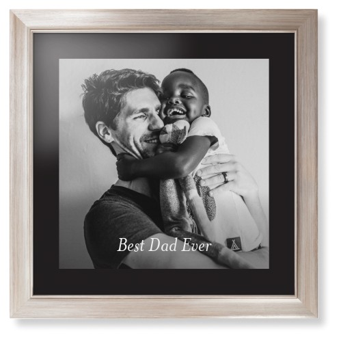 Gradient Portrait Framed Print, Metallic, Modern, None, Black, Single piece, 16x16, White