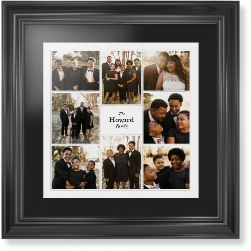Modern Family Collage Framed Print, Black, Classic, White, Black, Single piece, 16x16, White, white