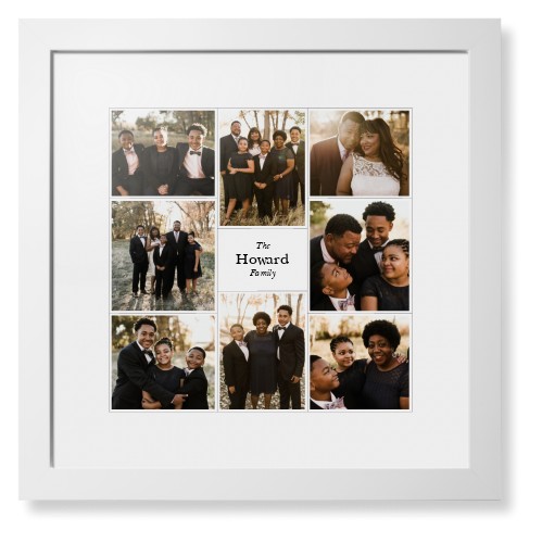 Modern Family Collage Framed Print, White, Contemporary, None, White, Single piece, 16x16, White
