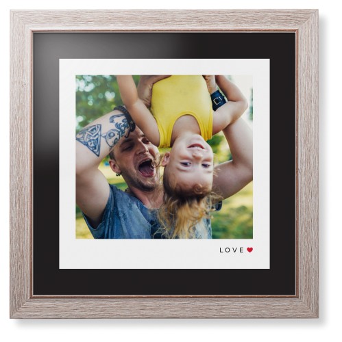 Modern Love Heart Framed Print, Rustic, Modern, None, Black, Single piece, 16x16, White