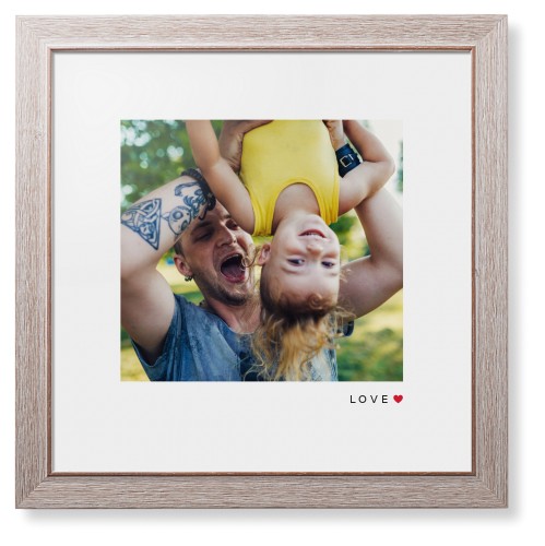 Modern Love Heart Framed Print, Rustic, Modern, None, White, Single piece, 16x16, White
