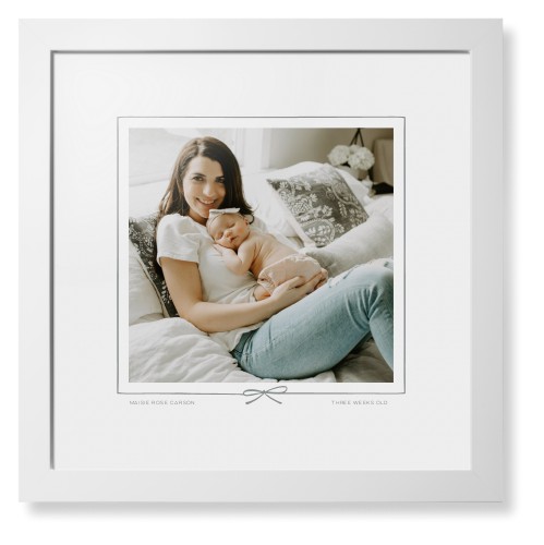 Whimsical Border of One Framed Print, White, Contemporary, White, White, Single piece, 16x16, Gray, silver