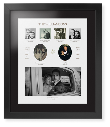 Marriage Family Tree Framed Print, Black, Contemporary, White, Black, Single piece, 16x20, White, white
