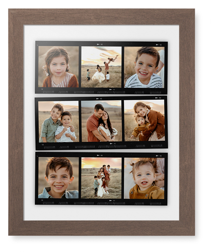 Favorite Film Collage Framed Print, Walnut, Contemporary, None, None, Single piece, 16x20, White, white