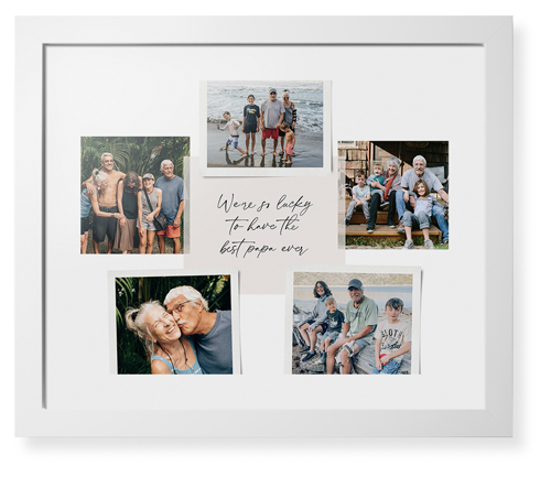 Handwritten Note Collage Framed Print, White, Contemporary, White, White, Single piece, 16x20, White, white