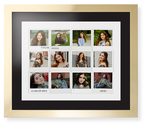 Photo Memories Framed Print, Matte Gold, Contemporary, None, Black, Single piece, 16x20, White