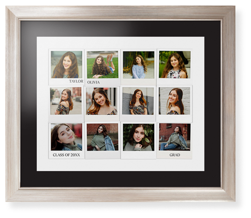 Photo Memories Framed Print, Metallic, Modern, Black, Black, Single piece, 16x20, White