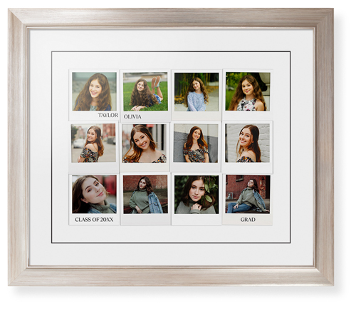 Photo Memories Framed Print, Metallic, Modern, Black, White, Single piece, 16x20, White, white