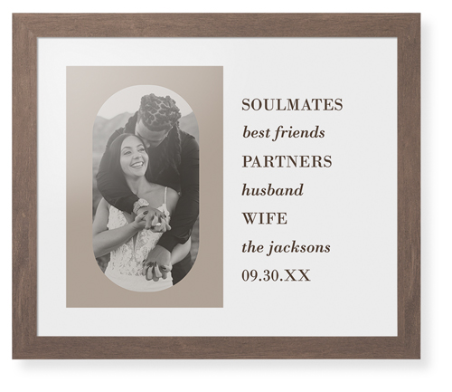 Traits of the Best Framed Print, Walnut, Contemporary, None, White, Single piece, 16x20, Beige, rye