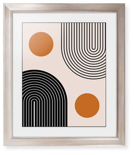 Minimalist Arches Framed Print, Metallic, Modern, Black, White, Single piece, 16x20, Multicolor