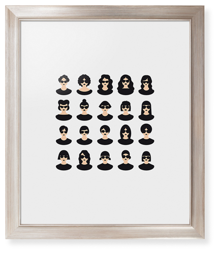 Modern Girls Framed Print, Metallic, Modern, None, White, Single piece, 16x20, Multicolor