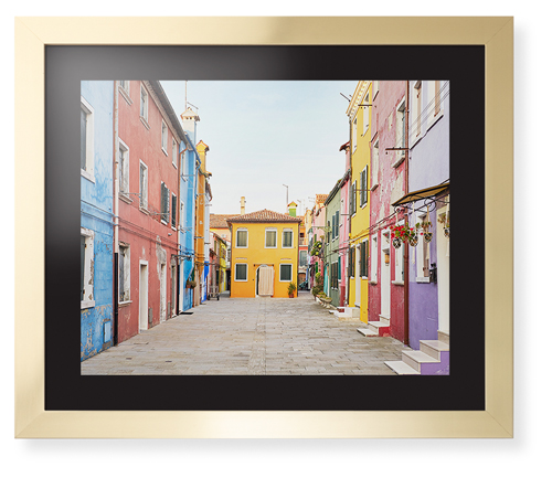 Vibrant Streets Framed Print, Matte Gold, Contemporary, Black, Black, Single piece, 16x20, Multicolor