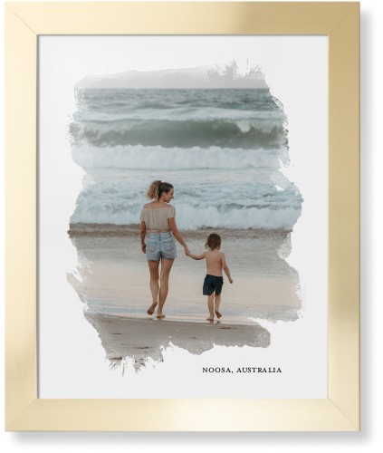 Brushed Moments Framed Print, Matte Gold, Contemporary, None, None, Single piece, 16x20, White, white