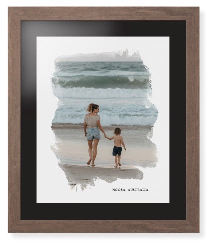 Brushed Moments Framed Print, Walnut, Contemporary, Black, Black, Single piece, 16x20, White