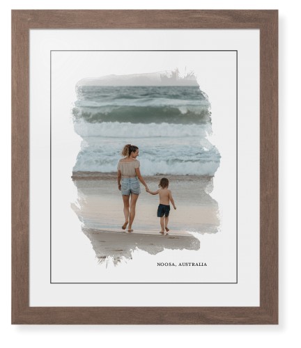 Brushed Moments Framed Print, Walnut, Contemporary, Black, White, Single piece, 16x20, White