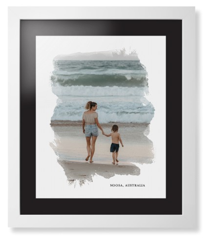 Brushed Moments Framed Print, White, Contemporary, None, Black, Single piece, 16x20, White, white