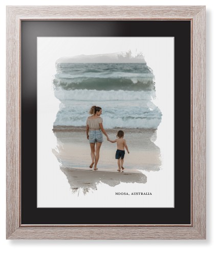 Brushed Moments Framed Print, Rustic, Modern, White, Black, Single piece, 16x20, White, white