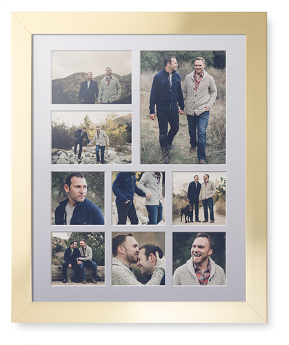 Hero Nine Up Portrait Deluxe Mat Framed Print, Matte Gold, Contemporary, White, Single piece, 16x20, Multicolor, multi