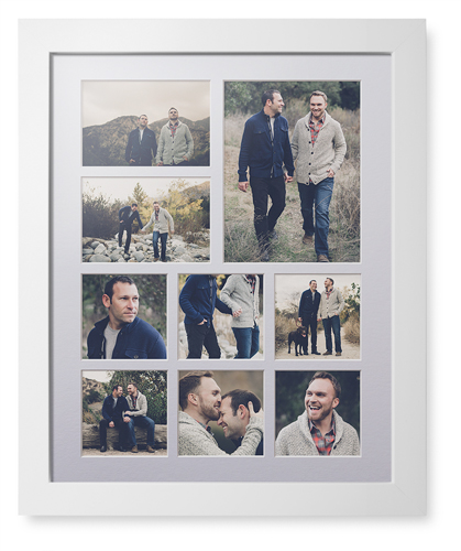 Hero Nine Up Portrait Deluxe Mat Framed Print, White, Contemporary, White, Single piece, 16x20, Multicolor, multi