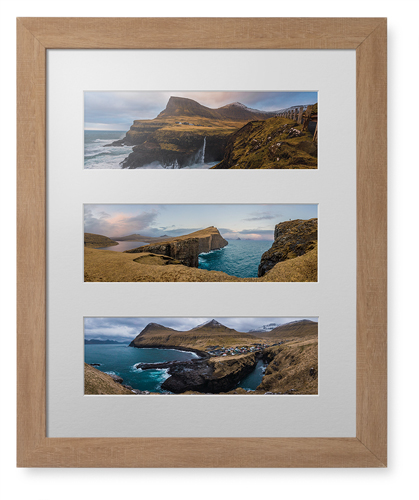Panoramic Three Up Deluxe Mat Framed Print, Natural, Contemporary, White, Single piece, 16x20, Multicolor