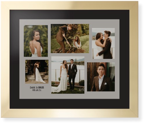 Gallery Collage of Six Framed Print, Matte Gold, Contemporary, Black, Black, Single piece, 16x20, Multicolor