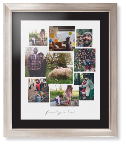 Gallery Collage of Nine Framed Print, Metallic, Modern, None, Black, Single piece, 16x20, White