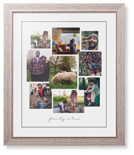 Gallery Collage of Nine Framed Print, Rustic, Modern, Black, White, Single piece, 16x20, White, white