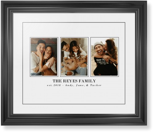Classic Trio Framed Print, Black, Classic, Black, White, Single piece, 16x20, White