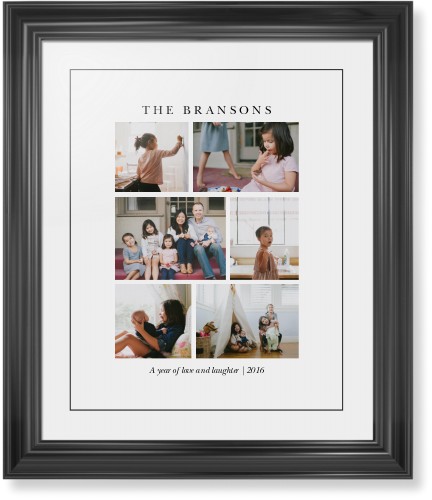 Gallery Montage of Memories Framed Print, Black, Classic, Black, White, Single piece, 16x20, White, white