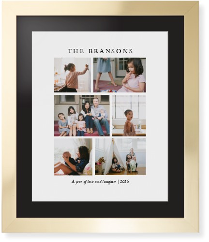 Gallery Montage of Memories Framed Print, Matte Gold, Contemporary, White, Black, Single piece, 16x20, White, white