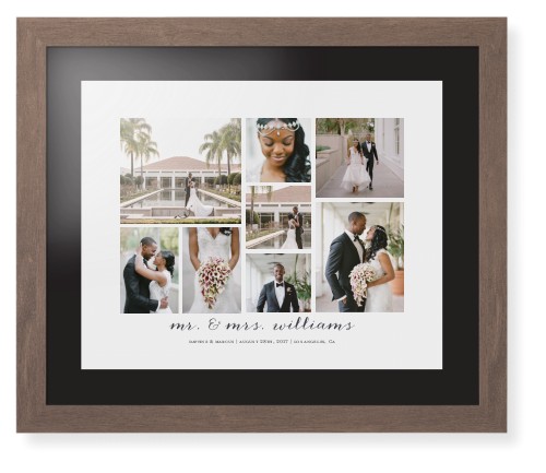Clean Gallery Collage of Eight Framed Print, Walnut, Contemporary, Black, Black, Single piece, 16x20, Multicolor