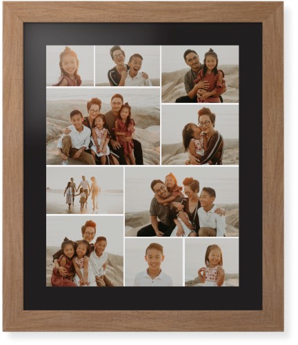 Gallery of Ten Framed Print, Natural, Contemporary, None, Black, Single piece, 16x20, Multicolor