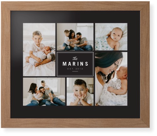 Contemporary Family Collage Framed Print, Natural, Contemporary, Black, Black, Single piece, 16x20, Blue, cedar