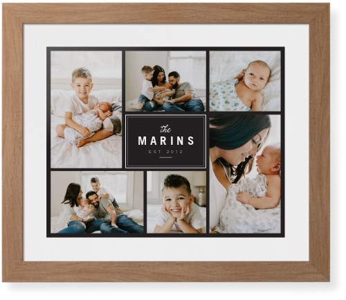 Contemporary Family Collage Framed Print, Natural, Contemporary, White, White, Single piece, 16x20, Blue