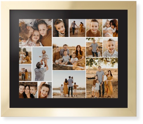 Gallery of Fifteen Framed Print, Matte Gold, Contemporary, None, Black, Single piece, 16x20, Multicolor, multi