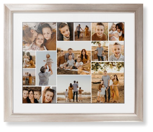 Gallery of Fifteen Framed Print, Metallic, Modern, Black, White, Single piece, 16x20, Multicolor