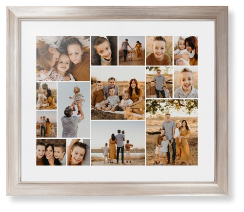 Gallery of Fifteen Framed Print, Metallic, Modern, White, White, Single piece, 16x20, Multicolor