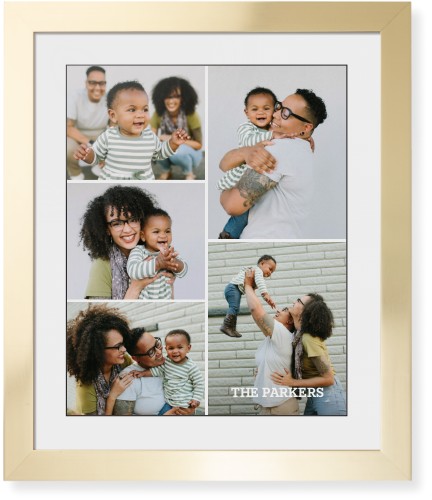 Gallery of Five Portrait Framed Print, Matte Gold, Contemporary, Black, White, Single piece, 16x20, Multicolor, multi