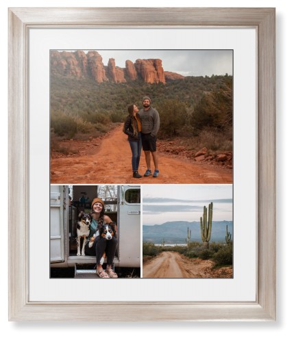 Gallery of Three Portrait Framed Print, Metallic, Modern, Black, White, Single piece, 16x20, Multicolor, multi