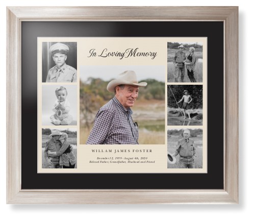 Gallery of Seven Memorial Framed Print, Metallic, Modern, White, Black, Single piece, 16x20, Multicolor, multi