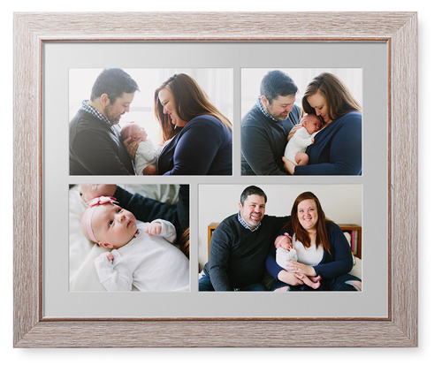 Mixed Four Up Landscape Deluxe Mat Framed Print, Rustic, Modern, White, Single piece, 16x20, White, white