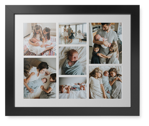 Mixed Seven Up Landscape Deluxe Mat Framed Print, Black, Contemporary, White, Single piece, 16x20, White, white