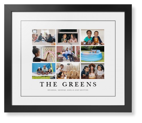 Modern Grid Gallery of Nine Framed Print, Black, Contemporary, Black, White, Single piece, 16x20, Multicolor