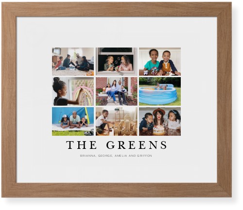 Modern Grid Gallery of Nine Framed Print, Natural, Contemporary, White, White, Single piece, 16x20, Multicolor, multi