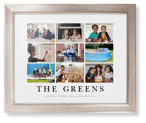 Modern Grid Gallery of Nine Framed Print, Metallic, Modern, None, None, Single piece, 16x20, Multicolor, multi